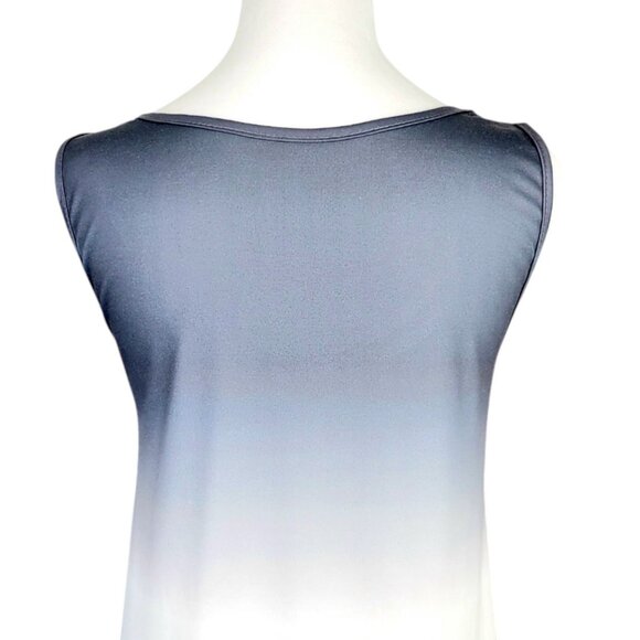 Womens XL Colorblock Ombre Tank Dress Stylish Sleeveless Summer Tunic Round Neck - Picture 4 of 11
